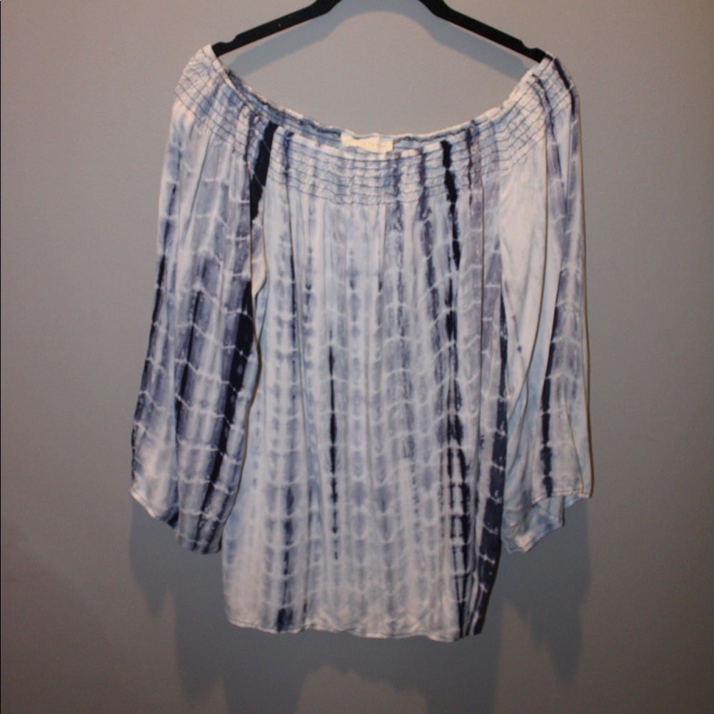 Tie-dye off the shoulder shirt